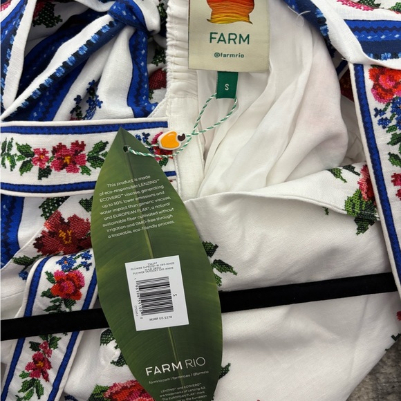 FARM Rio Red and White Floral Midi Dress - Picture 7 of 8